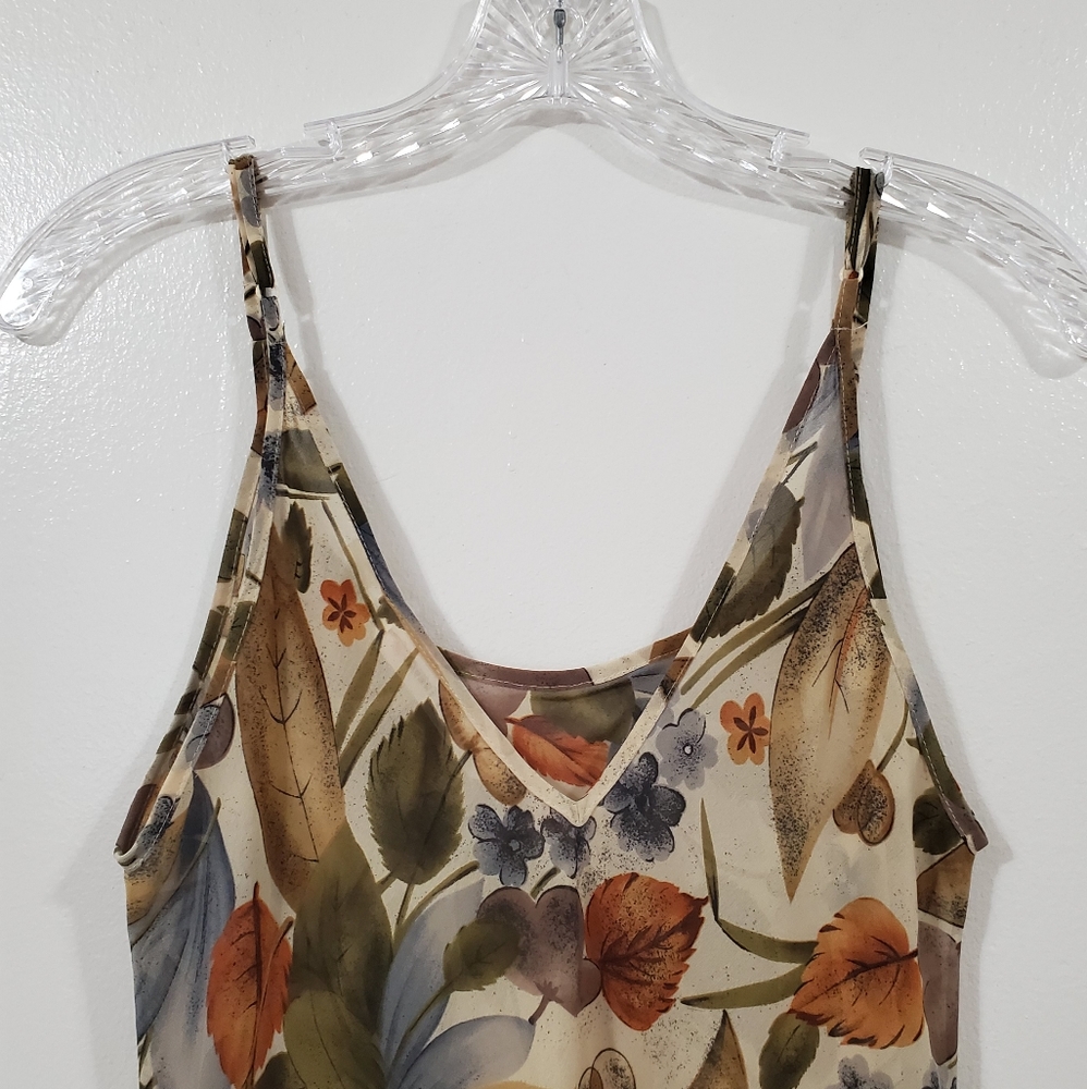 Victoria's Secret Floral Slip Dress in Cream, Brown, Green, Orange - Picture 6 of 7